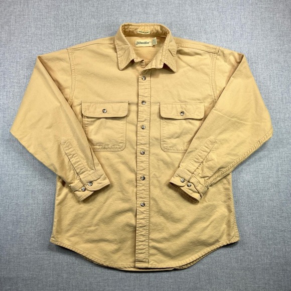 St. John's Bay Other - VTG 90s St Johns Bay Chamois Cloth Long Sleeve Button Up Shirt Men L Yellow USA